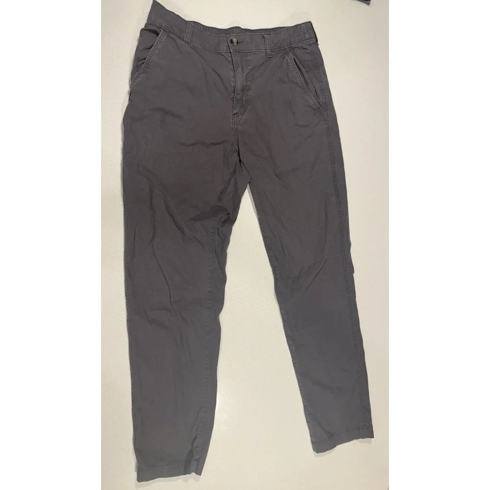 Eddie Bauer Pants Mens 32x32 Gray Elastic Waist Casual Travel Chino Pants